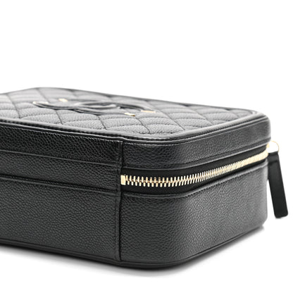 Chanel Caviar Quilted Medium CC Filigree Vanity Case Black 10 of 12