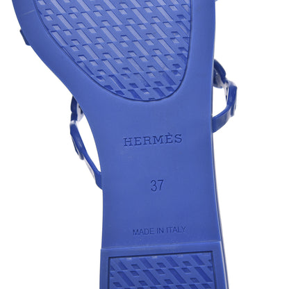 Hermes Rubber Chaine d'Ancre Rivage Sandals 37 Bleu Smalt 7 of 8
