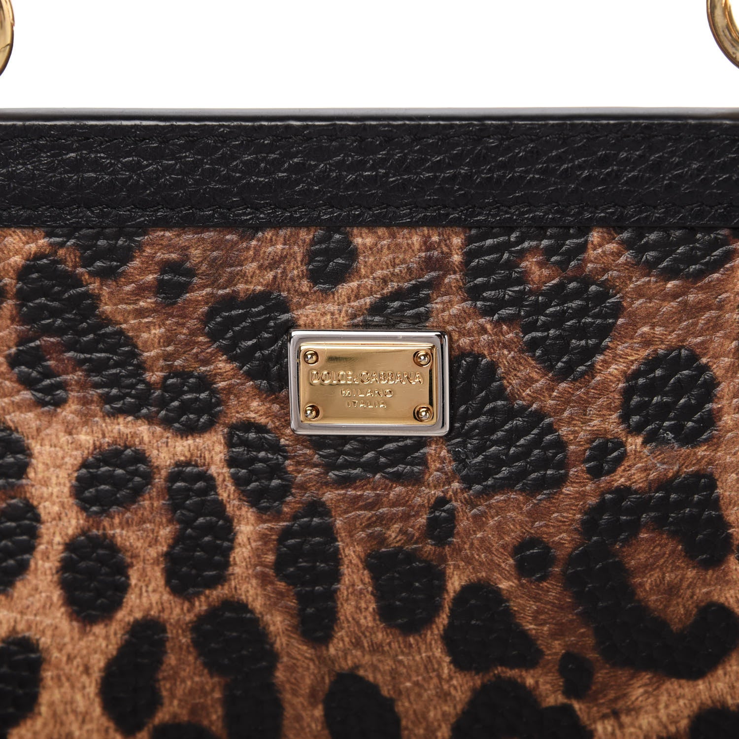 Dolce & Gabbana Dauphine Leopard Love Patch Medium Miss Sicily Satchel Brown Black 10 of 12
