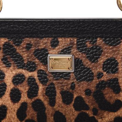 Dolce & Gabbana Dauphine Leopard Love Patch Medium Miss Sicily Satchel Brown Black 10 of 12