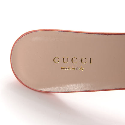 Gucci Tulle Ruffle Low Heel Slide Sandals 38.5 Peach Mystic White 7 of 10