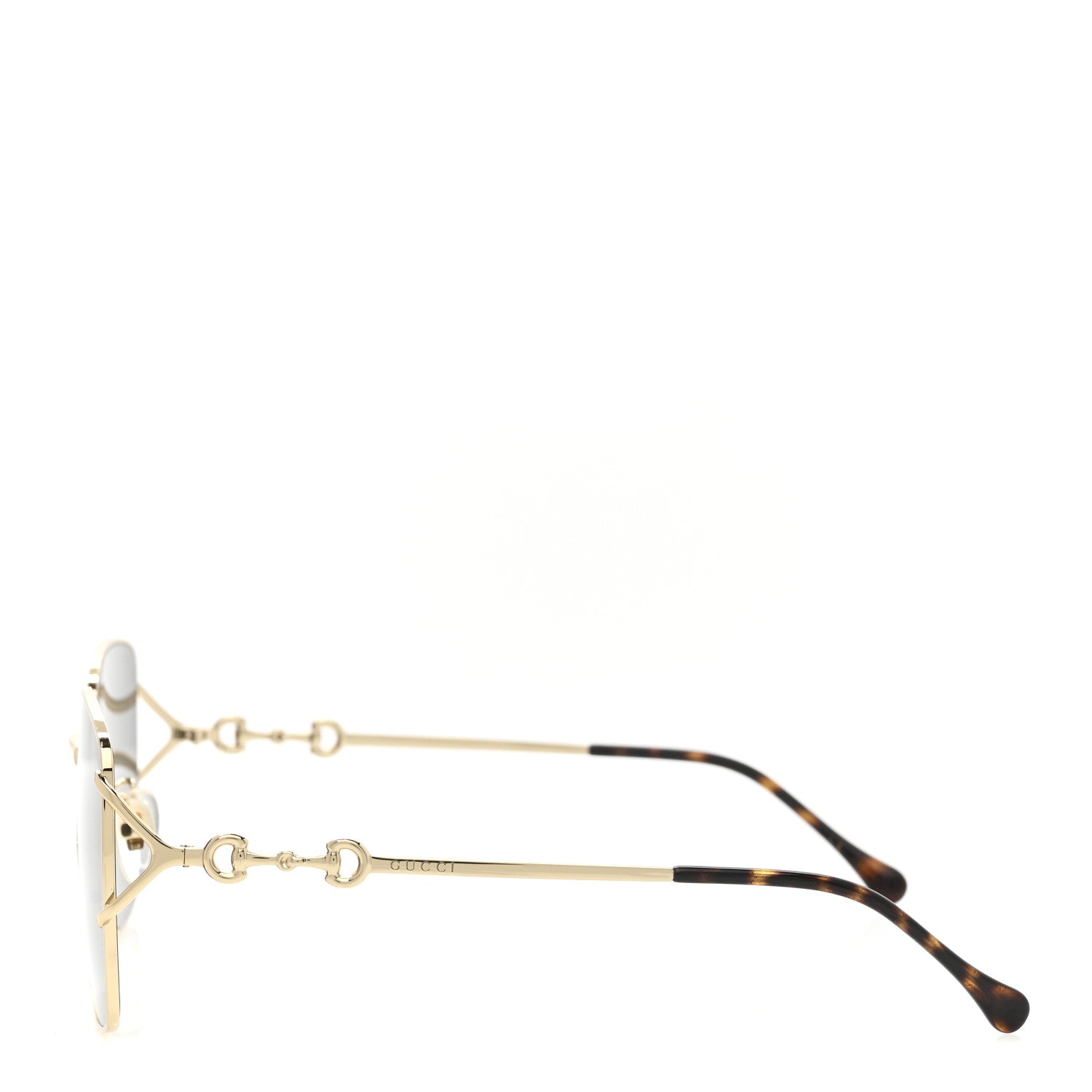 Gucci Metal Horsebit Square Frame Sunglasses GG1018SK Gold 3 of 8