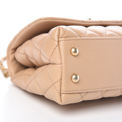 Chanel Caviar Quilted Mini Coco Handle Flap Beige 5 of 10