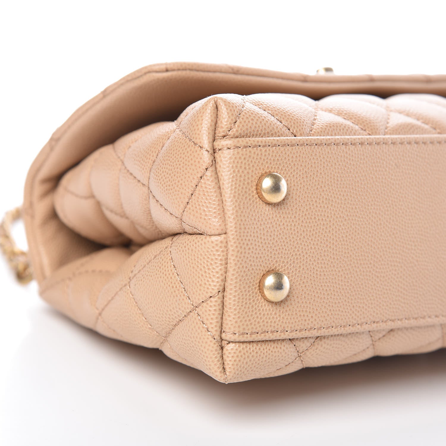 Chanel Caviar Quilted Mini Coco Handle Flap Beige 5 of 10