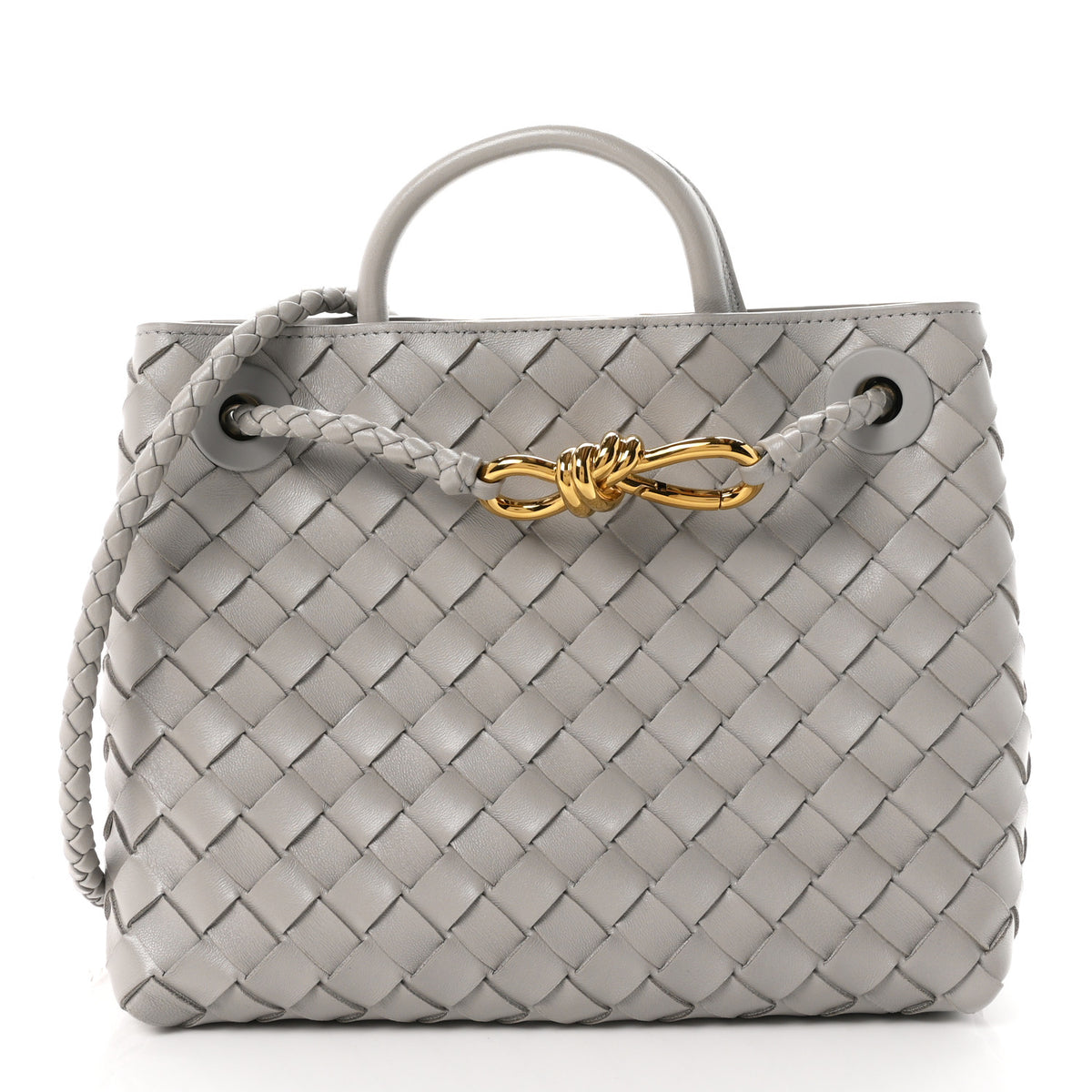 Nappa Intrecciato Small Andiamo Shoulder Bag Sterling