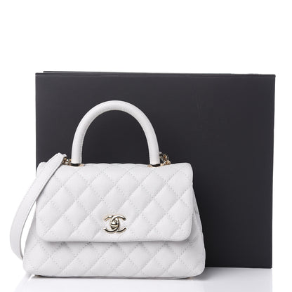 Chanel Caviar Quilted Mini Coco Handle Flap Light Grey 10 of 10