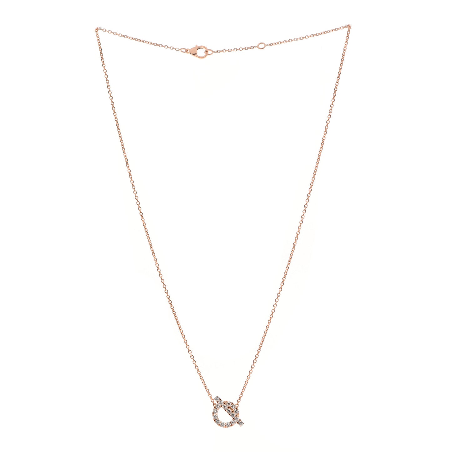 18K Rose Gold Diamond Finesse Pendant Necklace