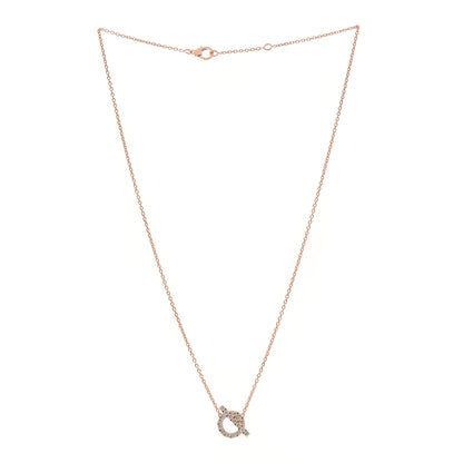Hermes 18K Rose Gold Diamond Finesse Pendant Necklace 3 of 5
