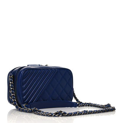 Chanel Lambskin Quilted Mini Coco Boy Camera Bag Blue 3 of 12