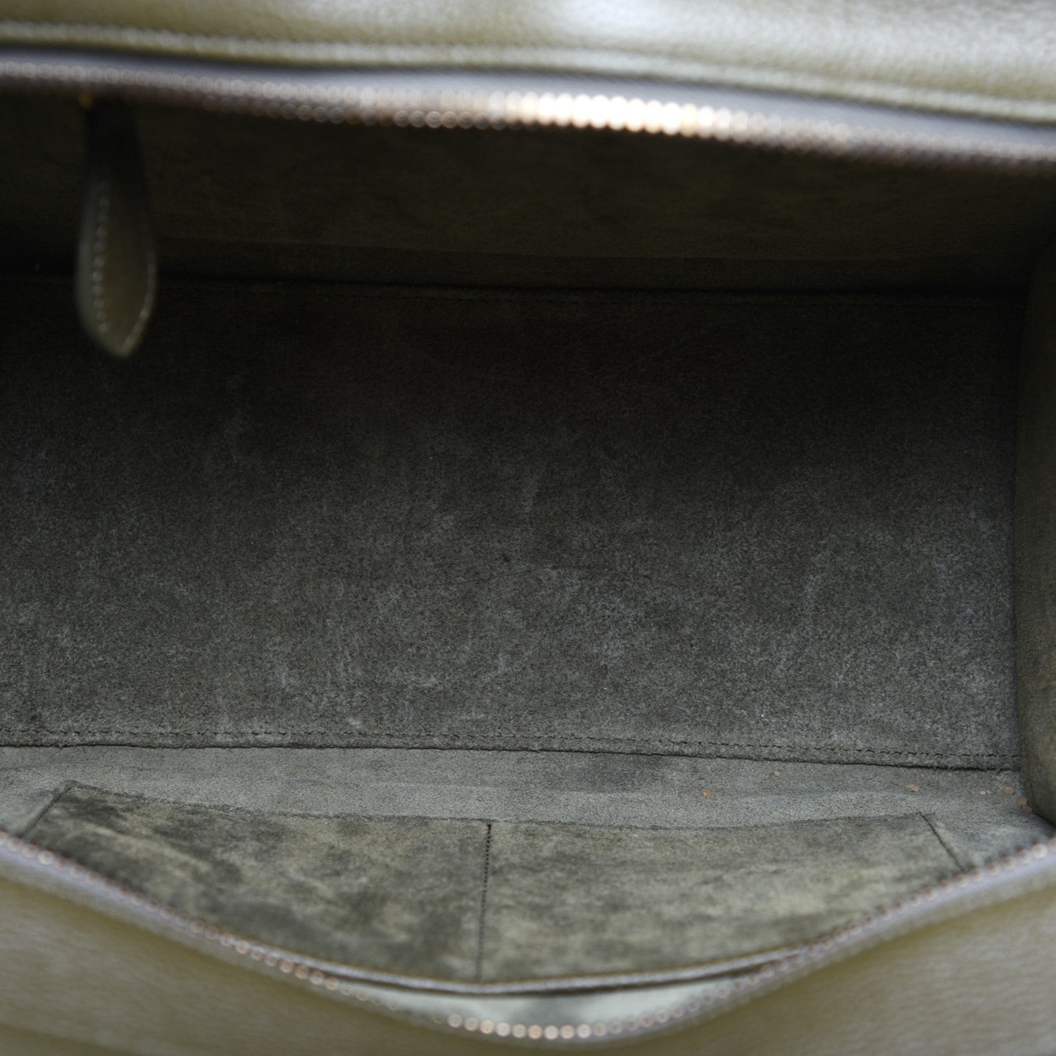 Celine Drummed Calfskin Micro Luggage Dark Olive 5 of 12