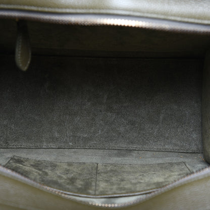 Celine Drummed Calfskin Micro Luggage Dark Olive 5 of 12