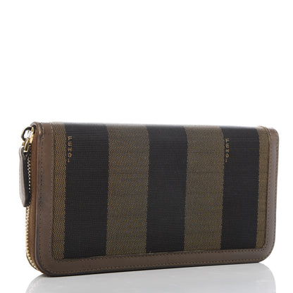 Fendi Pequin Vitello Zip Around Wallet Tobacco Foresta 3 of 9