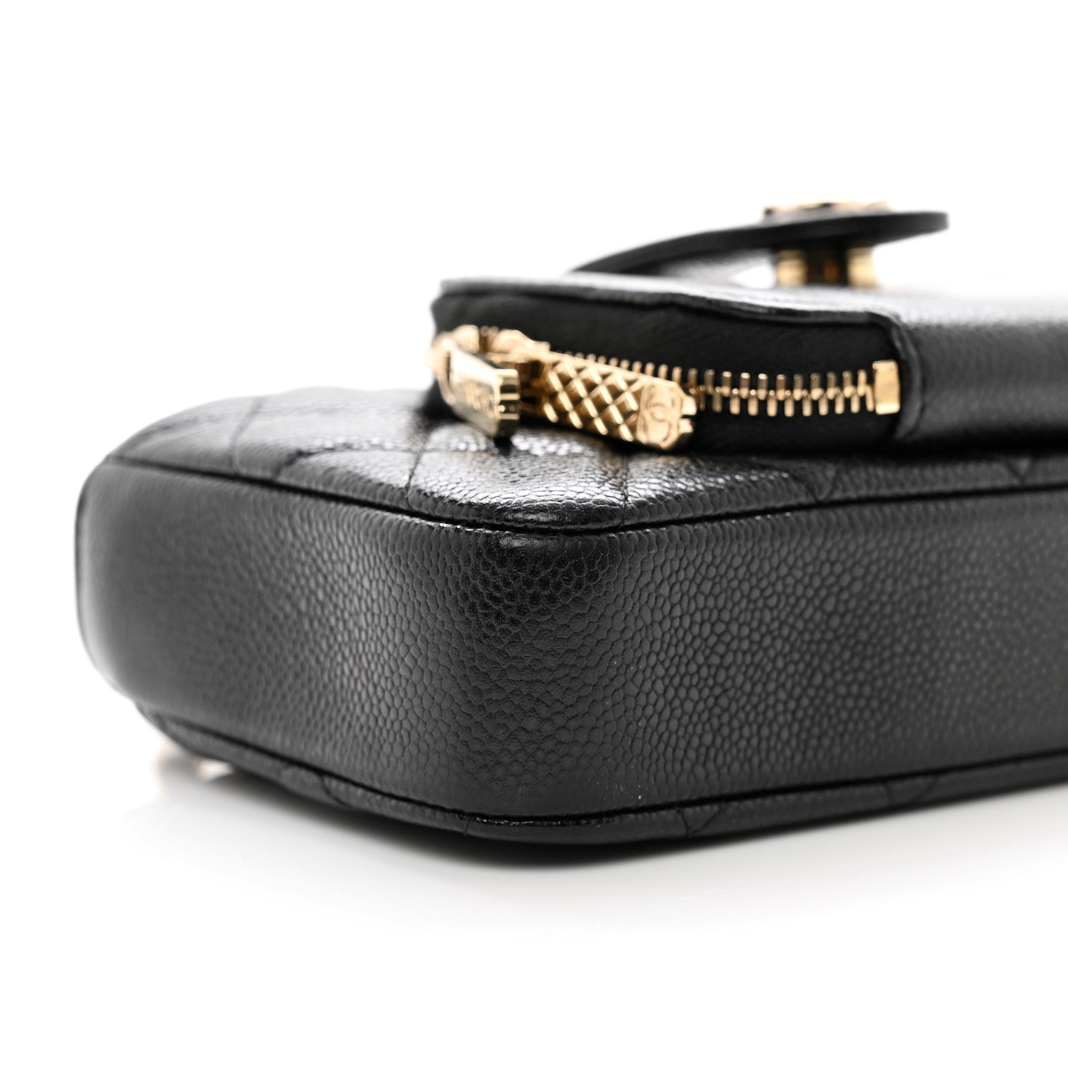 Chanel Caviar Quilted Business Affinity Phone Holder With Chain Black 8 of 9
