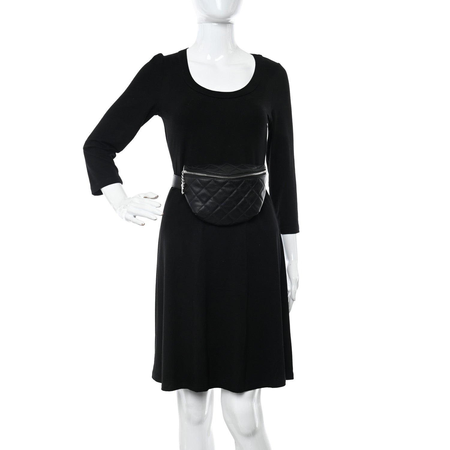 Chanel Grained Calfskin Quilted Waist Belt Bag Black 2 of 10
