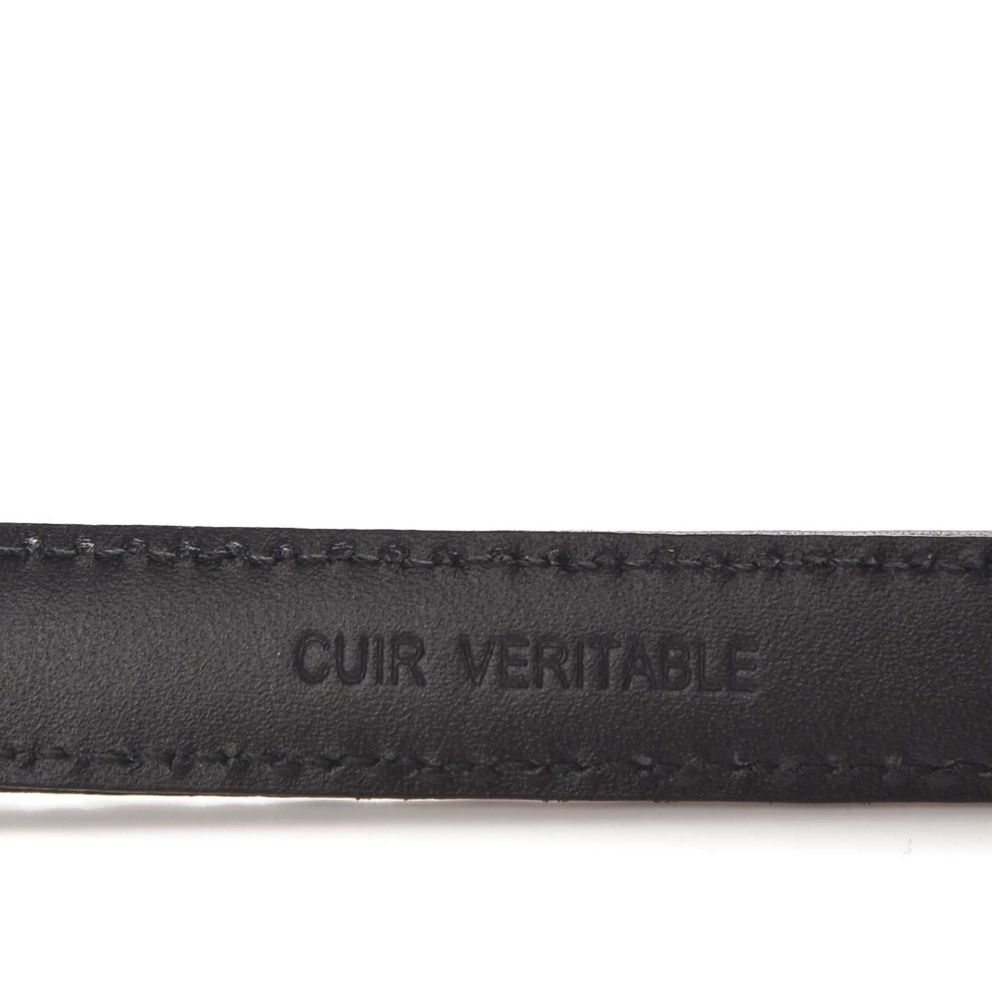Calfskin Quilted Logo Skinny Belt 75 30 Black