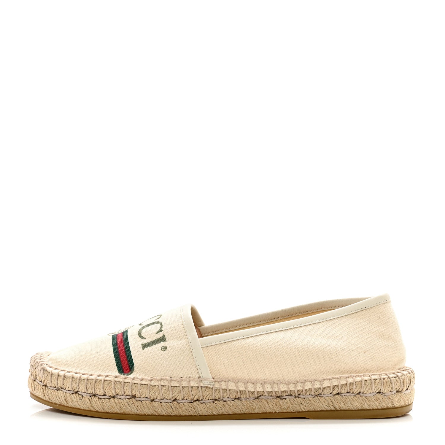 Gucci Canvas Logo Espadrilles Greggio 38 White 1 of 8