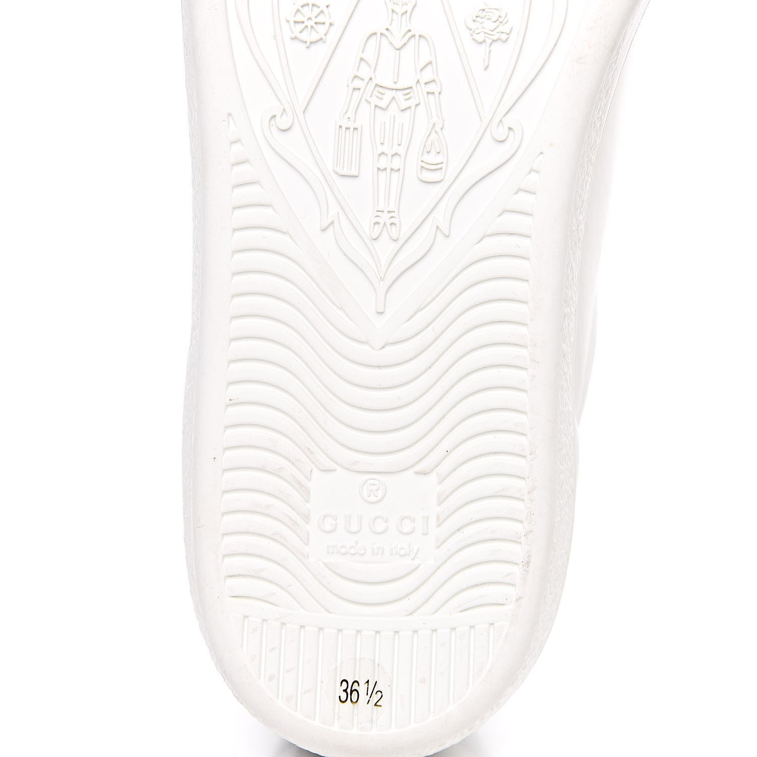 Gucci Calfskin Interlocking G Perforated Womens Ace Sneakers 36.5 White Grey Sky 6 of 9