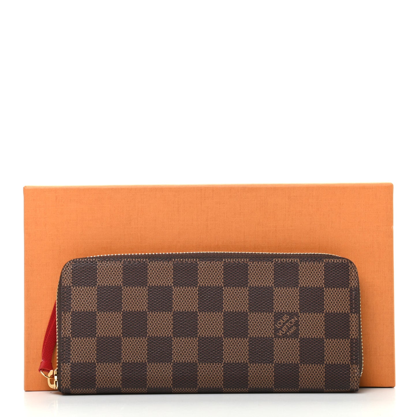 Damier Ebene Clemence Wallet Cherry