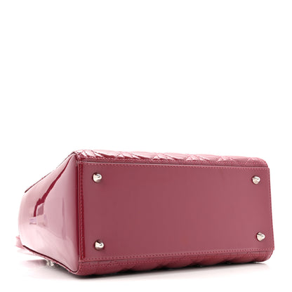 Christian Dior Patent Cannage Medium Lady Dior Dark Pink 4 of 13