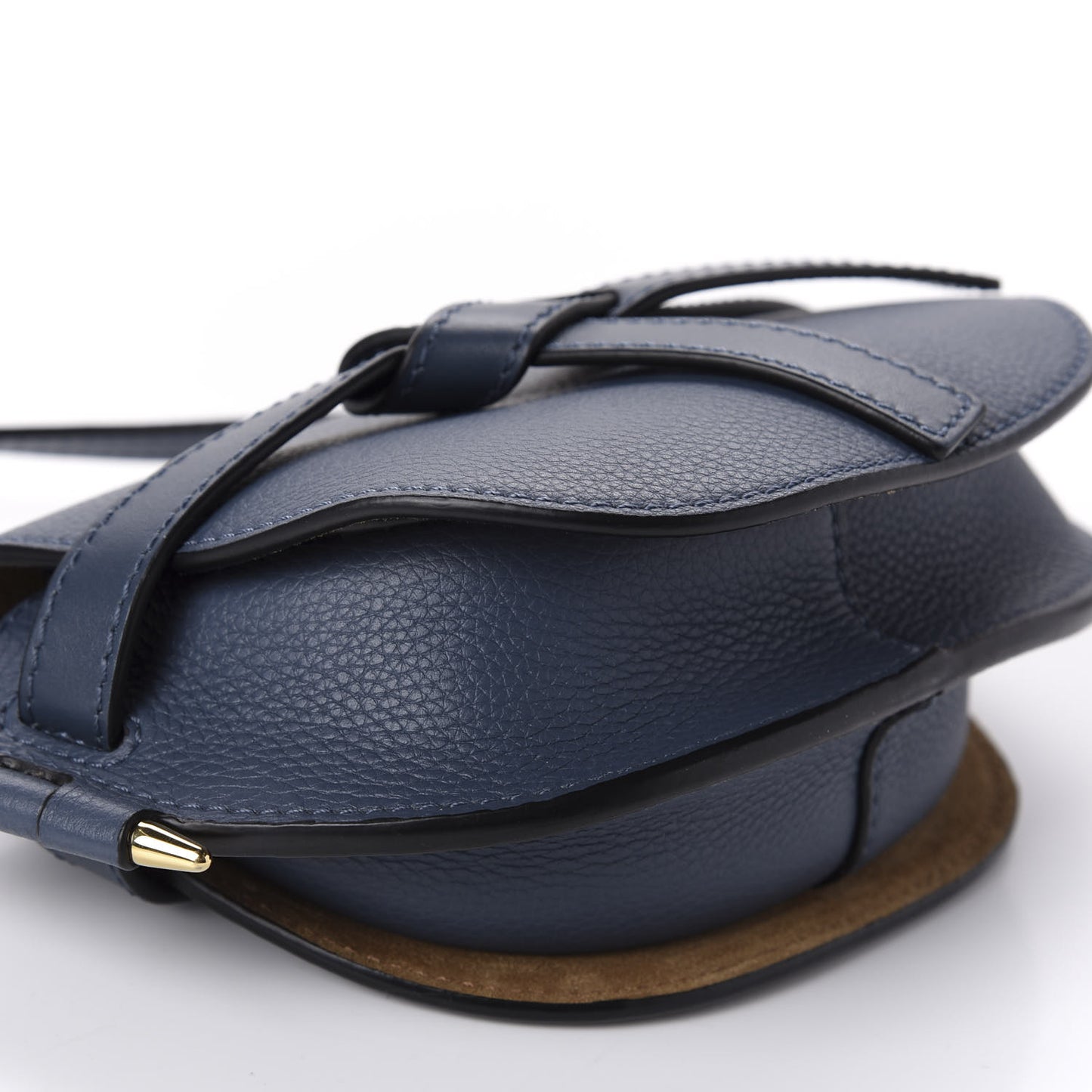 Grained Calfskin Mini Gate Crossbody Bag Steel Blue