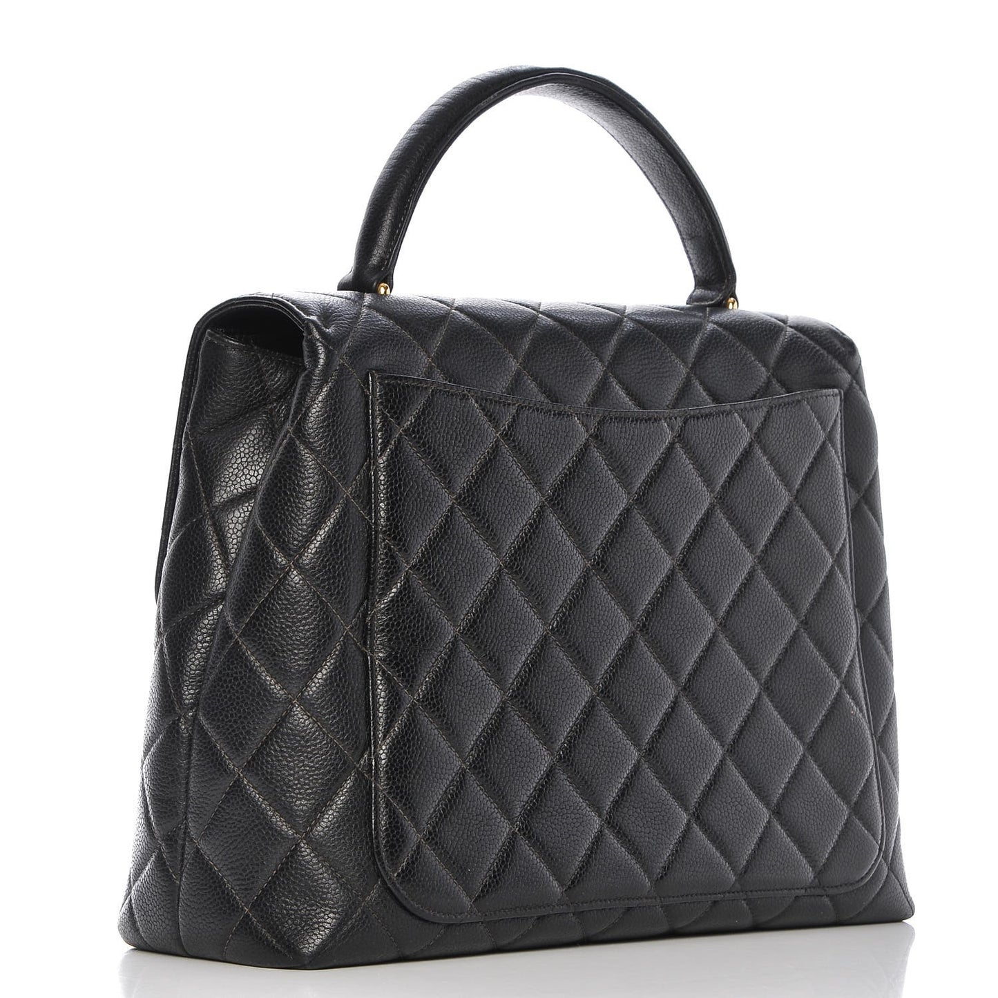 Caviar Quilted Jumbo Kelly Flap Black