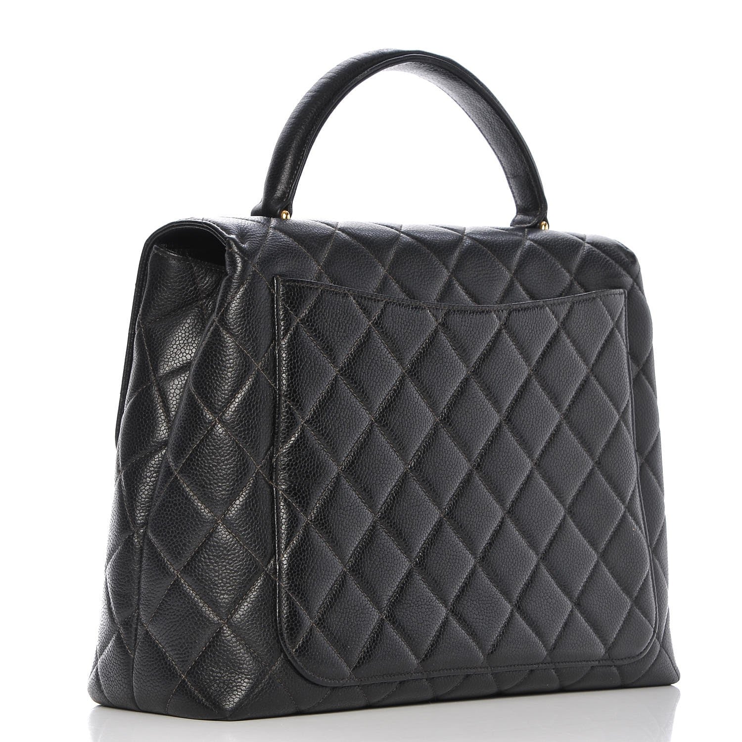 Chanel Caviar Quilted Jumbo Kelly Flap Black 3 of 12