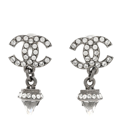 Chanel Ruthenium CC Crystal Drop Earrings 1 of 4