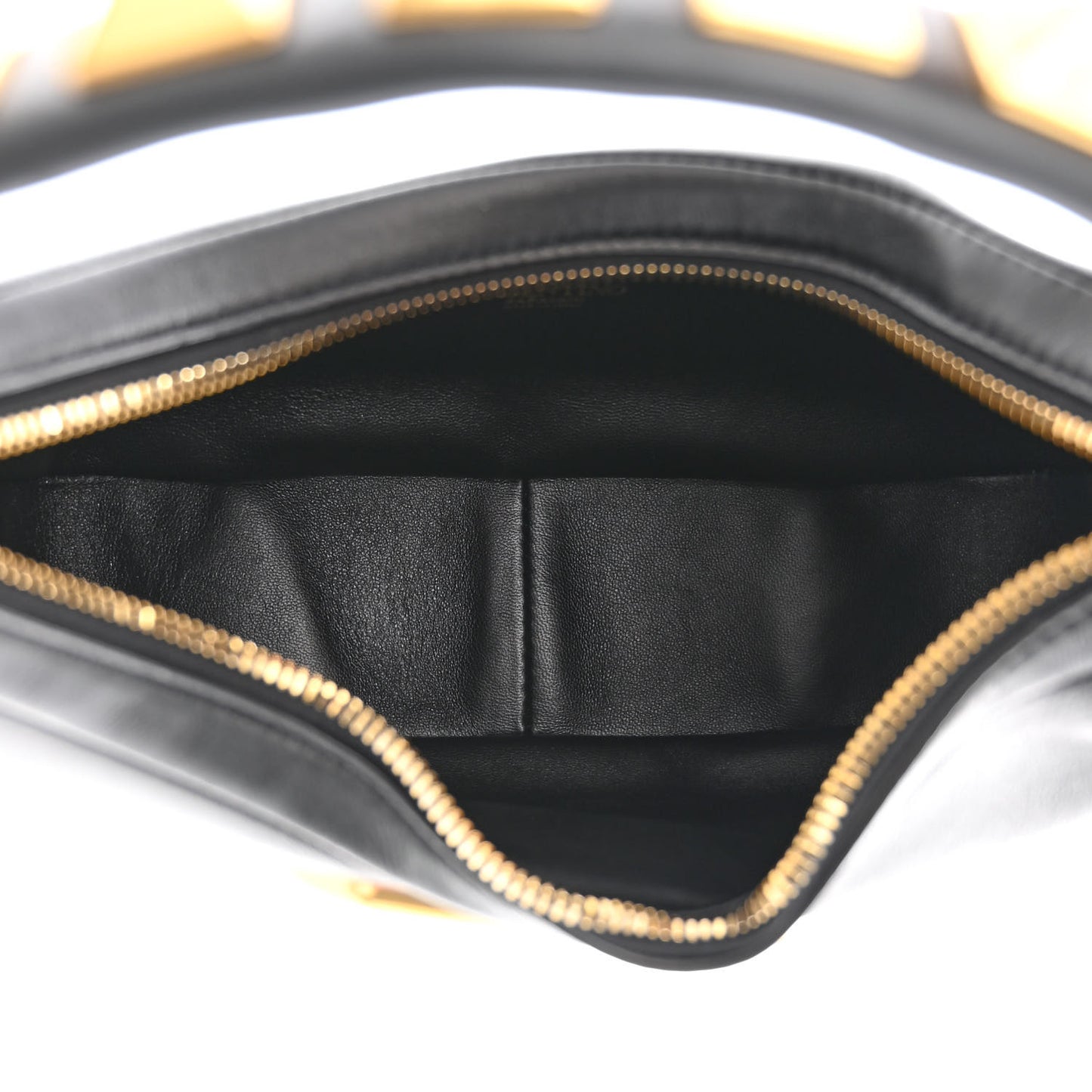 Calfskin Stud Sign Zip Hobo Black