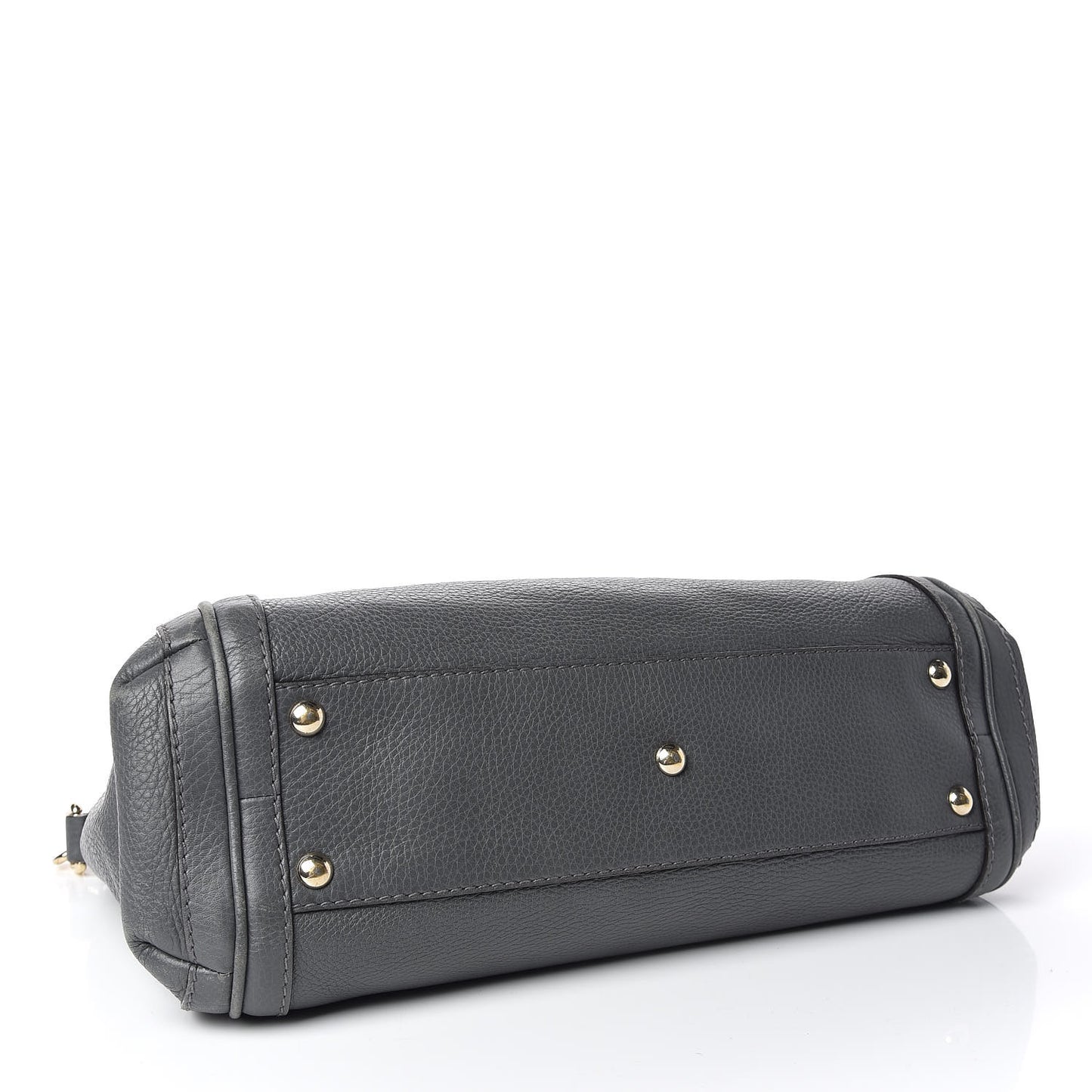 Pebbled Calfskin Small Bella Top Handle Bag Gray