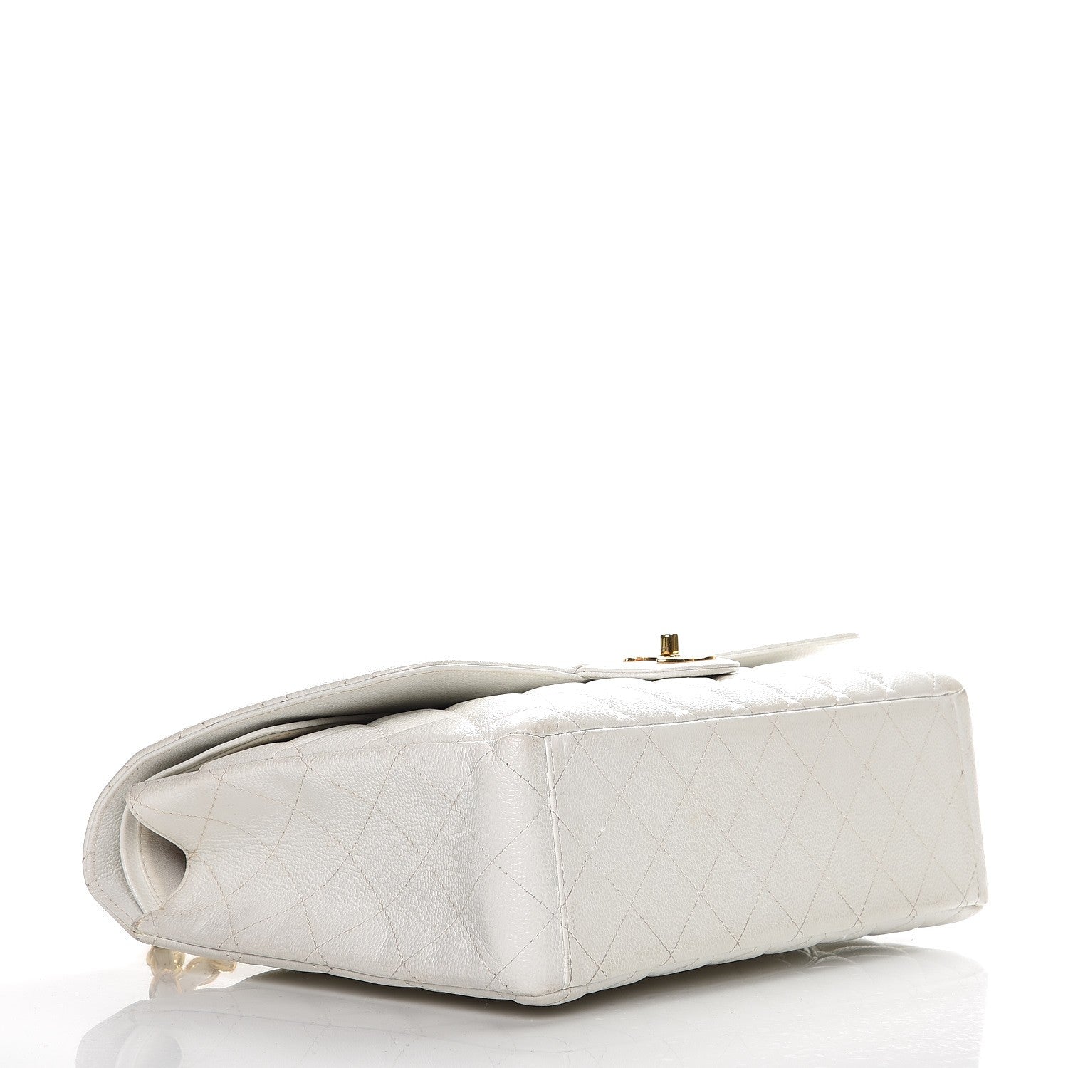 Chanel Caviar Quilted Maxi Double Flap White 4 of 16