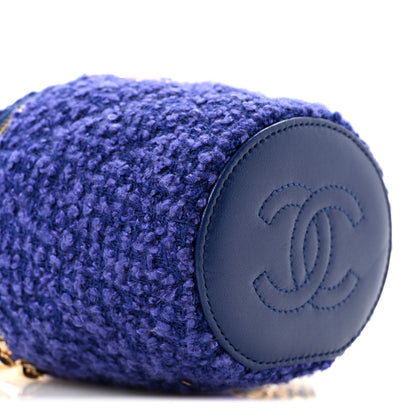 Chanel Tweed Quilted Afternoon Tea Top Handle Vanity Case With Chain Purple 9 of 11