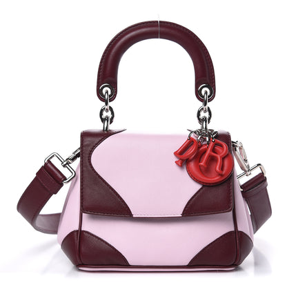 Christian Dior Calfskin Tri-Color Micro Be Dior Flap Pink Burgundy Red 1 of 10