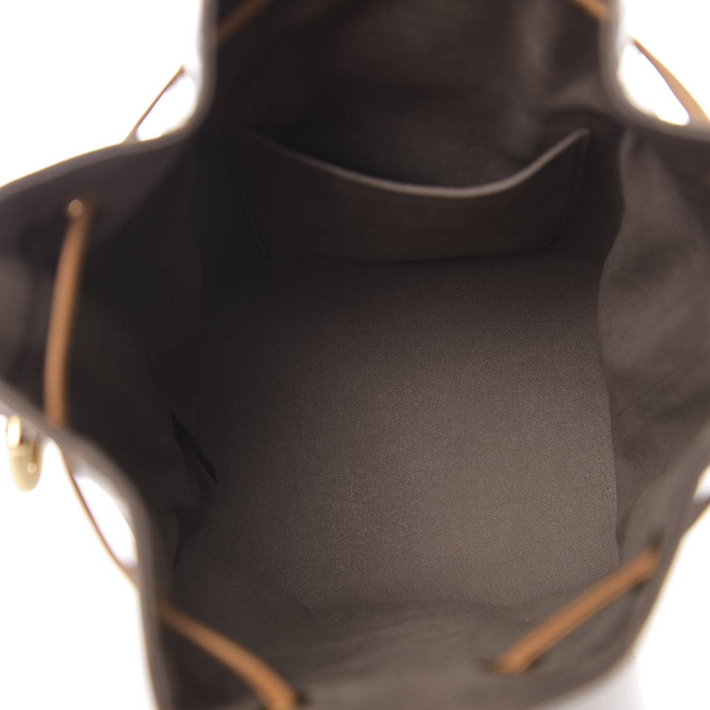 Glazed Fabric Vitello Grace F is Fendi FF 1974 Stamp Patch Grande Mon Tresor Bucket Bag Mogano Panna Nocciola