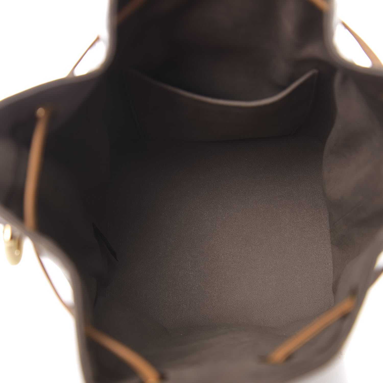 Fendi Glazed Fabric Vitello Grace F is Fendi FF 1974 Stamp Patch Grande Mon Tresor Bucket Bag Mogano Panna Nocciola 4 of 9