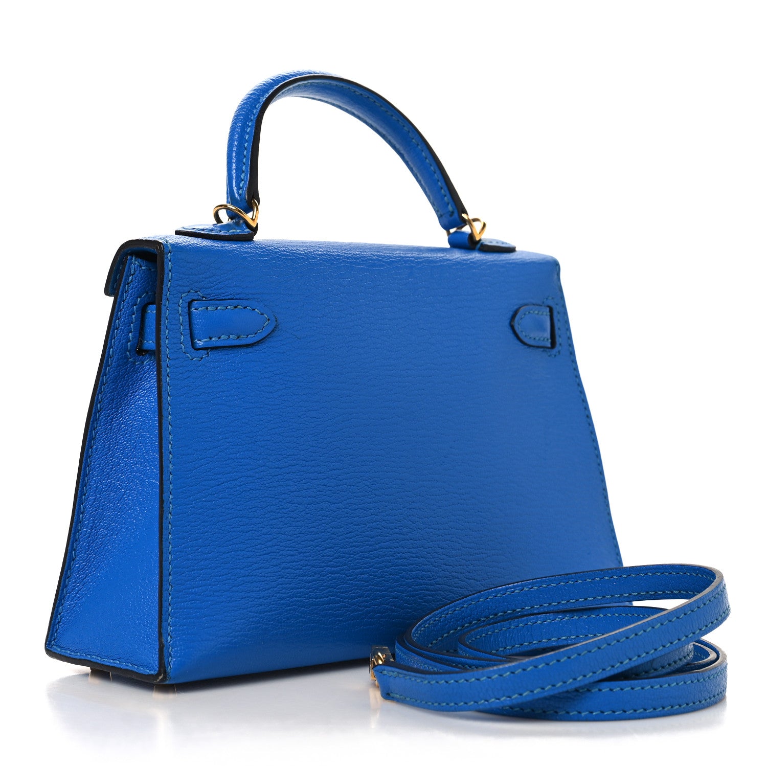 Hermes Chevre Mysore Mini Kelly Sellier 20 Bleu Hydra 3 of 13