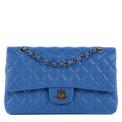 Chanel Caviar Quilted Medium Double Flap Blue 1 of 13