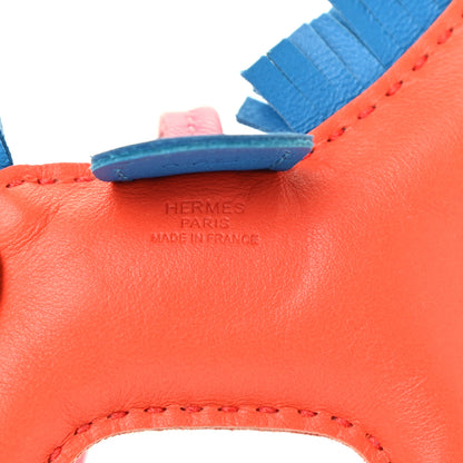 Hermes Milo Lambskin Grigri Rodeo Horse Bag Charm PM Orange Poppy Bleu Zanzibar Rose Azalee 3 of 4