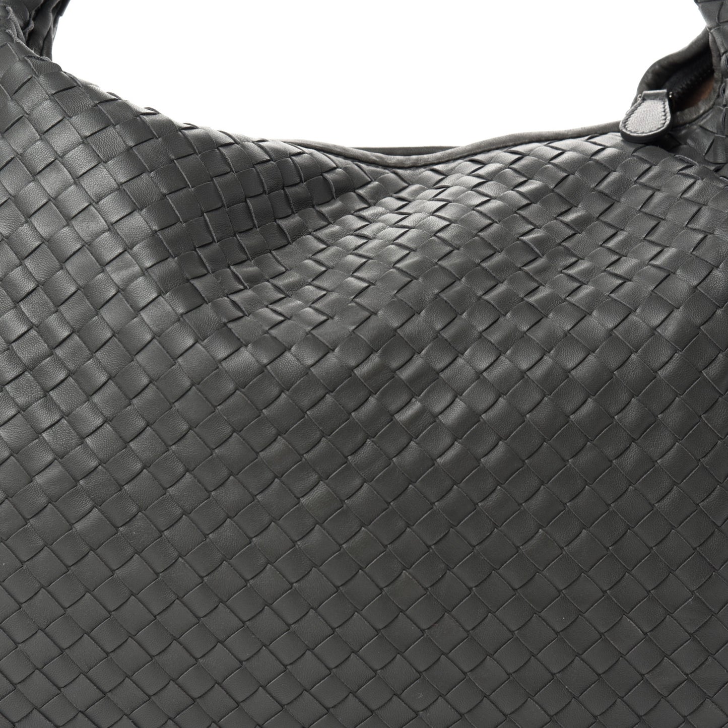 Nappa Intrecciato Large Veneta Hobo Light Grey