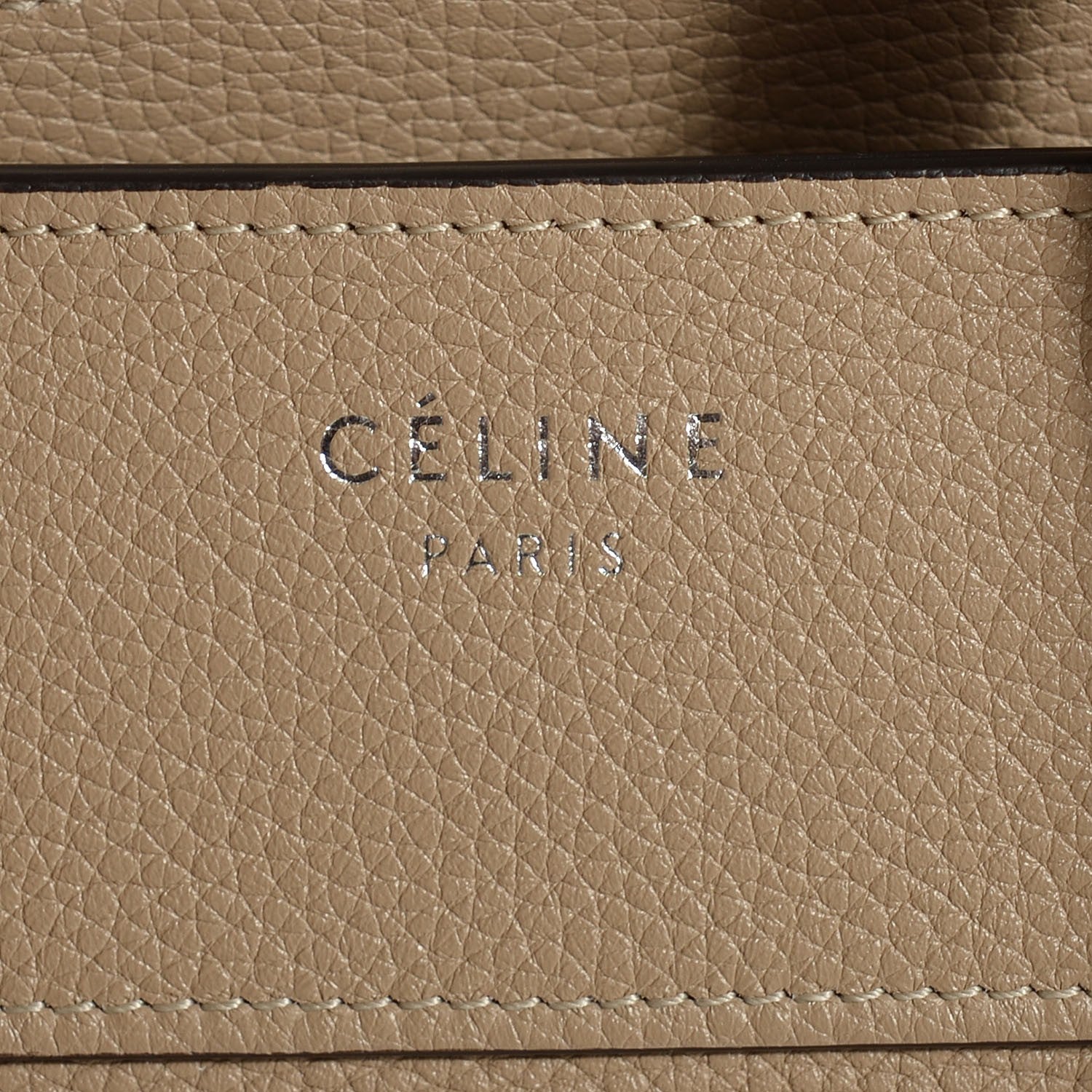 Celine Drummed Calfskin Mini Luggage Dune 6 of 9