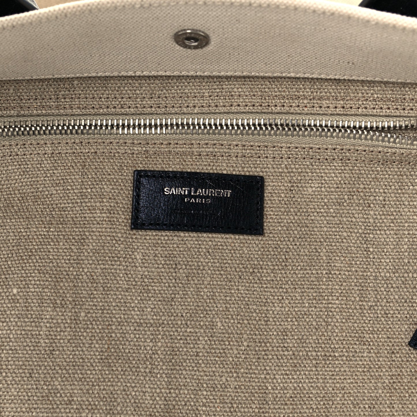 Linen Calfskin Small Rive Gauche Tote Greggio Natural