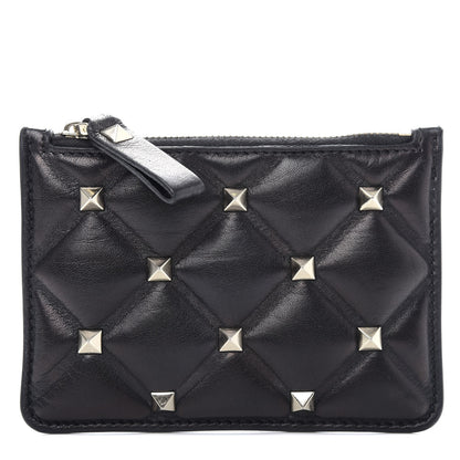 Valentino Garavani Nappa Candystud Coin Purse Black 1 of 6