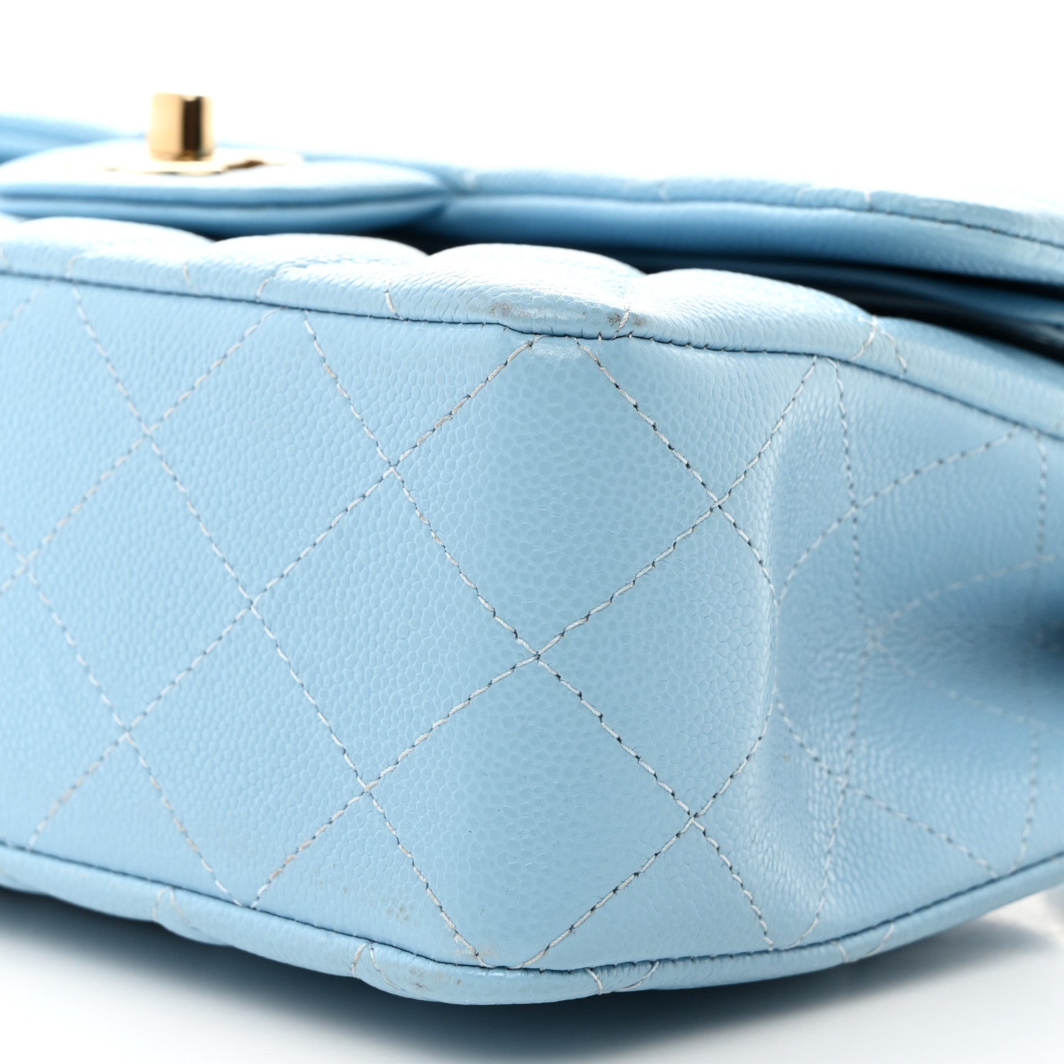 Chanel Caviar Quilted Small Double Flap Light Blue 10 of 10