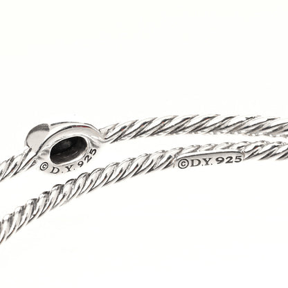 David Yurman Sterling Silver Black Onyx Color Classics Bangle Bracelet Set of 2 4 of 4
