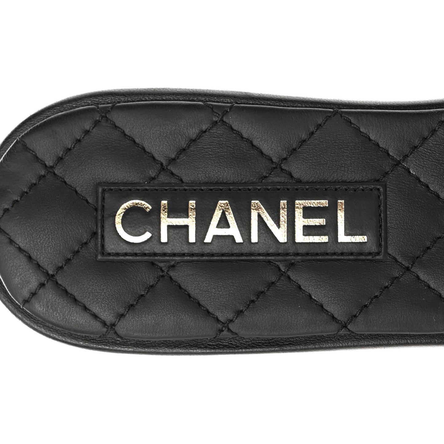 Lambskin Quilted CC Turnlock Sandals 40.5 Black
