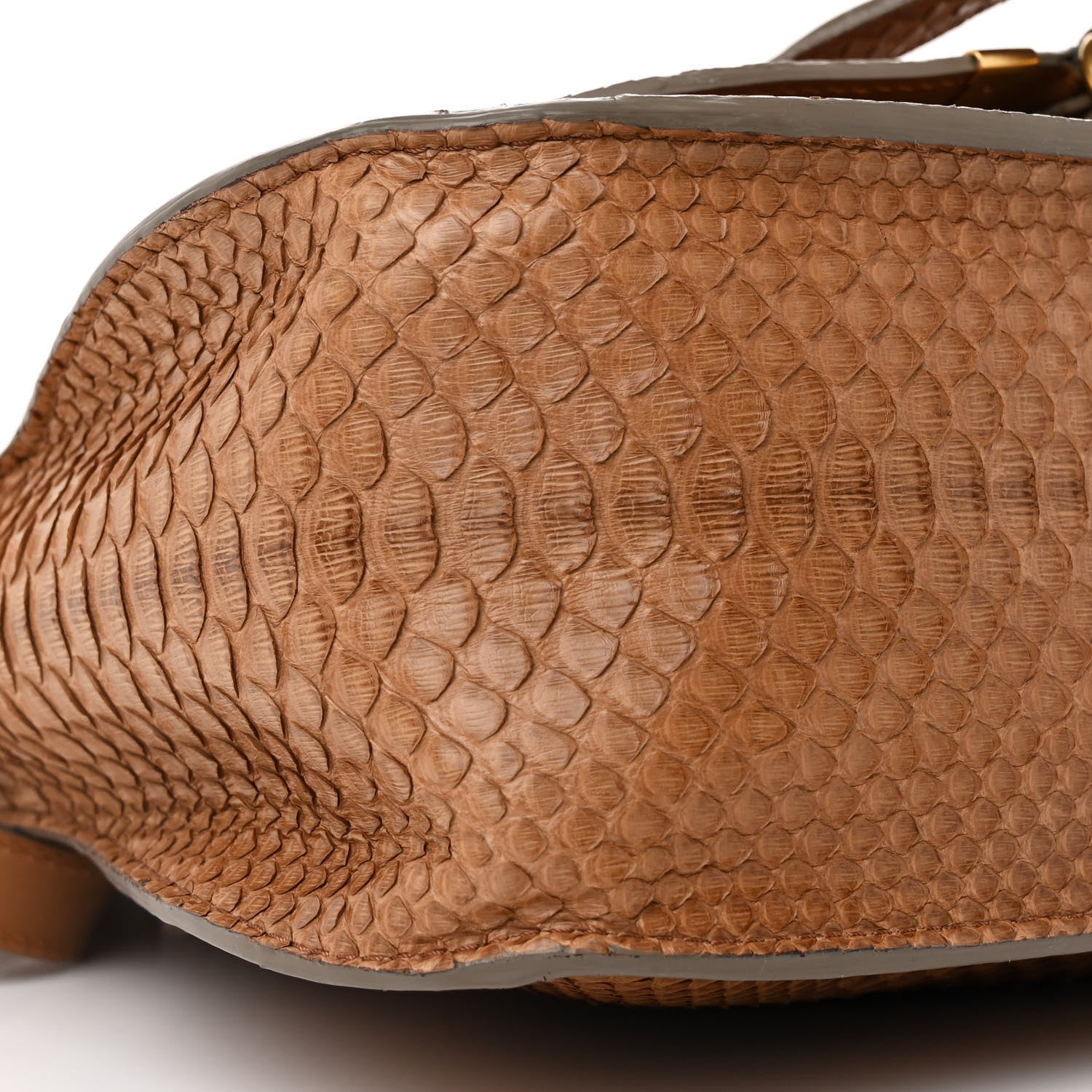 Chloe Snakeskin Calfskin Medium Marcie Satchel Dinghy Wood 9 of 11