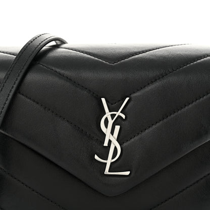 Saint Laurent Calfskin Y Quilted Monogram Toy Loulou Crossbody Bag Black 8 of 11
