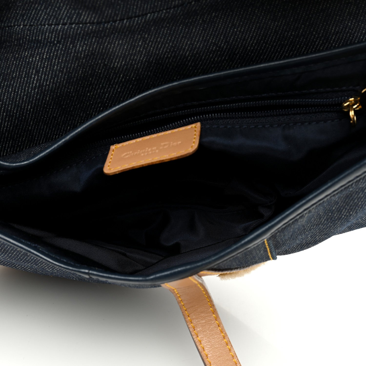 Christian Dior Denim Calfskin Saddle Bag Blue 5 of 11