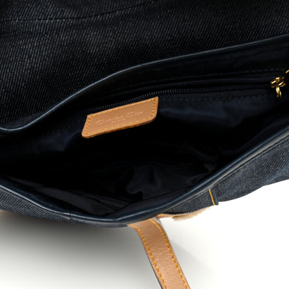 Christian Dior Denim Calfskin Saddle Bag Blue 5 of 11