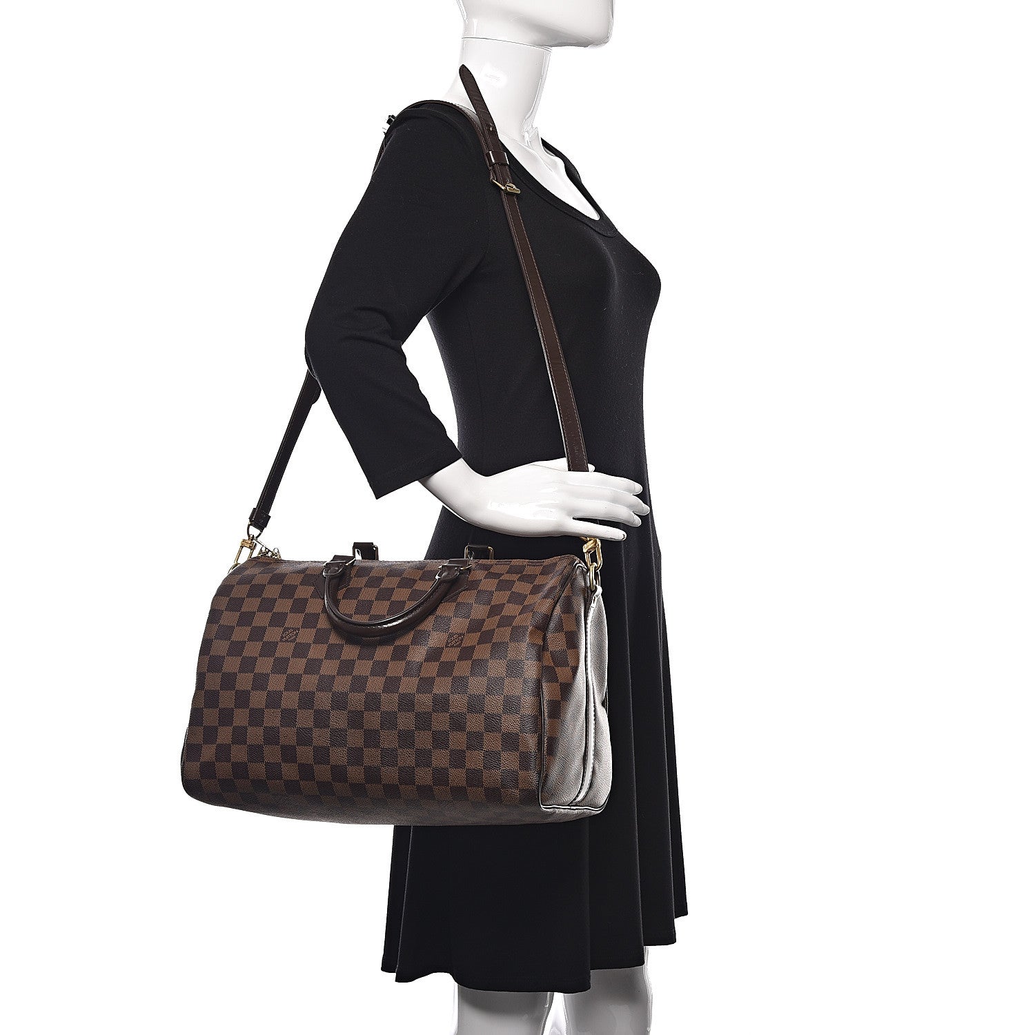 Louis Vuitton Damier Ebene Speedy Bandouliere 35 2 of 20