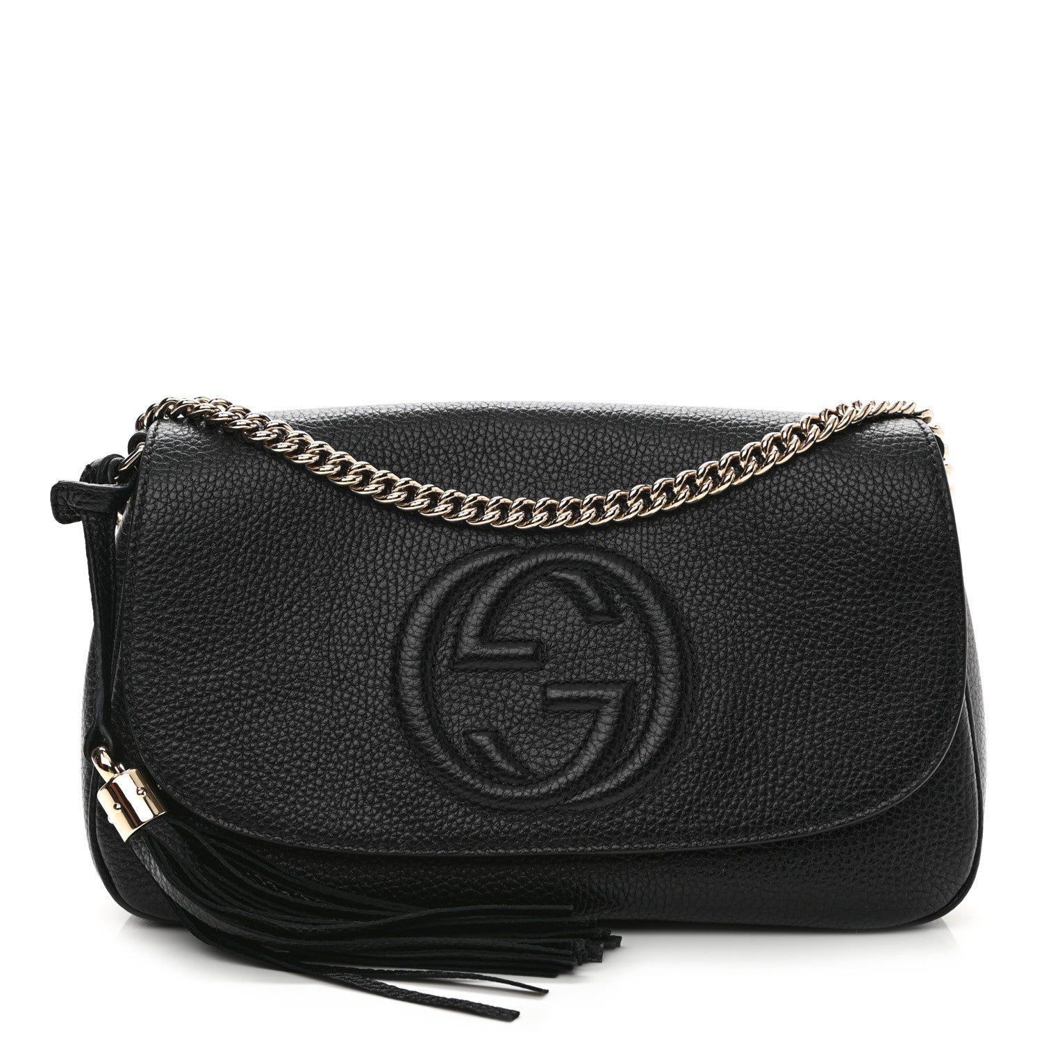 Gucci Pebbled Calfskin Medium Soho Flap Crossbody Black 1 of 11